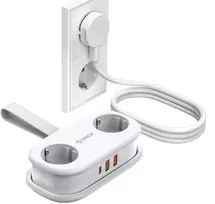 „Orico AP3 20W GaN 5in1“ maitinimo blokas, 2x AC + 2x USB-A + 1x USB-C - balta