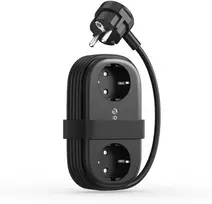 Orico AP3 65W GaN 6in1 maitinimo blokas 2x AC + 2x USB-A + 2x USB-C - Juodas