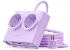 Orico PDC25 25W 6in1 maitinimo blokas 2x AC + 2x USB-A + 2x USB-C - Violetinė