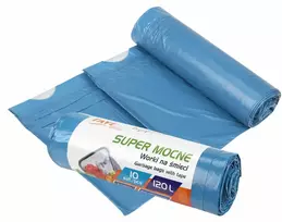 „Simple Solution“ šiukšlių maišai su užveržimo juosta 120 l / 10 gab. LDPE mėlyna 25 x 7 x 7 (modelis 10714)