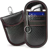 TECH-PROTECT KLR100 DĖKLAS KEYLESS RFID SIGNALO BLOKAVIMO DĖŽUTĖ CARBON JUODA/RAUDONA