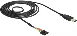 DeLOCK 1.8m USB2.0-A/TTL 6-p, 1.8 m, USB A, Juodas
