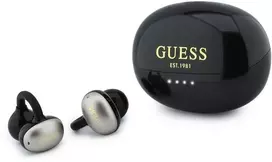Guess Metallic Finish Classic Logo OWS belaidės ausinės juodos spalvos
