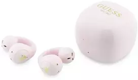 Guess Mini Classic Logo OWS belaidės ausinės rožinės spalvos