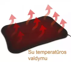 USB šildomas kilimėlis su temperatūros valdymu 30 x 20 cm