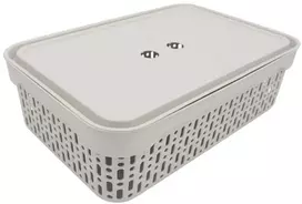 Grandininis pjūklas Plastikinė dėžė su dangčiu 40×30×13 cm BALTA