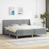 Lovos rėmas su čiužiniu Šviesiai pilka 180 x 200 cm Audinys