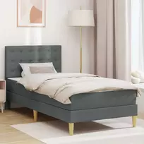 Lova Lovos rėmas su čiužiniu Tamsiai pilka 90 x 190 cm audinys