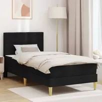 Lovos rėmas su čiužiniu Juodas 90 x 190 cm audinys