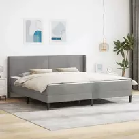 Čiužinys Lovos rėmas su čiužiniu Šviesiai pilka 180 x 200 cm Aksomas