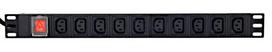 Gembird Rack power strip PDU, 10 x C13, 1U, 16A, C19, 2m