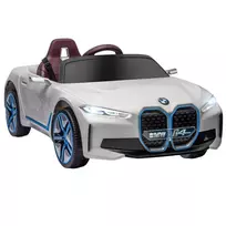 Vaikiškas elektrinis automobilis 12V, 3-5km/h, su valdymo pulteliu, muzika, šviesomis, baltas