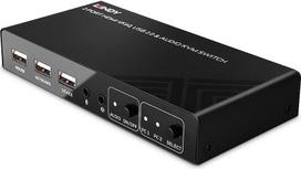 Lindy 2 Port HDMI 4K60, USB 2.0 and Audio KVM Switch