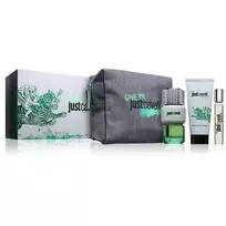 Moteriški kvepalai, „Just Cavalli Give Me Magic“ dovanų rinkinys: EDT 90 ml, dušo gelis 100 ml, EDT miniatiūra 15 ml ir kosmetinė 90 ml