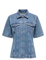 ONLY - Onlthalia Ss Fitted Dnm Shirt Cro - Džinsiniai marškiniai - Mėlyna