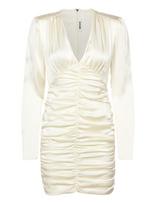 ROTATE - Satin Mini Gathered Dress - Trumpa suknelė - Balta