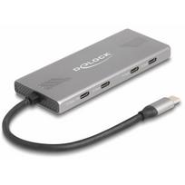Delock DELOCK 7 Port USB Hub 10Gbps z 4 x gniazdem USB Type-C i 3 x gniazdem USB Typ-A z PD 80 W | 64313 | 4043619643134