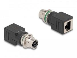 Adapter USB Delock M12 Adapter X-kodowany 8 Pin gniazdo zu RJ45 gniazdo proste | 60064 | 4043619600649