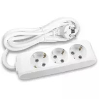 X-tendia White Three Gang Earth Soc w. Cab. & Shutter 1,5M