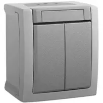 Pacific Grey Two Gang Switch (Screw Connection)