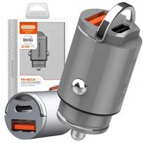 Greitas automobilinis įkroviklis Usb-c Pd Qc 30w sidabrinis