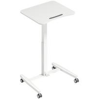 Aukščio reguliuojamas stovimas stalas, 60.5x52x75-114 cm, balta, plieninis rėmas
