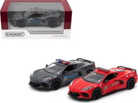 Metalinis "corvette 2021" policijos modelis, 1:36, su "pull-back" funkcija