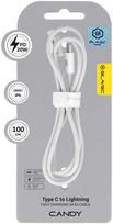 Oem Blavec Cable Candy braided – Type C to Lightning – PD 20W 2,4A 1 metre Apple CarPlay (CCA-CL24W10) baltas