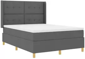 Kiemas lova su LED juostelėmis Pilka 160 x 200 cm audinys
