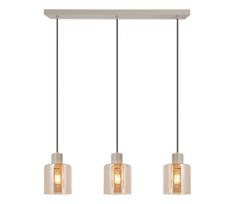 Brilliant - Pakabinamas šviestuvas ant laido LYSKA 3xE27/20W/230V kreminė/dūminė smėlinė