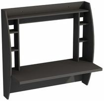 Rašomasis stalas su lentyna Kalune Design Buglem, 55 cm x 123.6 cm, 120 cm, juoda sp.