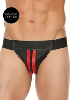 Ouch! by Shots Svenjoyment Plain Front Zip Leather Jockstrap Black L/XL