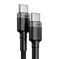 Baseus Cafule data transfer and charging cable | USB-C to USB-C | PD, QC 3.0 | 100W | 2m | gray, black (Damaged Package)