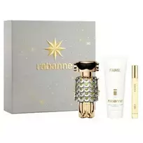 Paco Rabanne Fame Gift Set: 50 ml EDP, 100 ml body lotion, and 10 ml miniature EDP