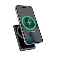 Gembird PB10-WPC15M-LCD-01 Magnetinė belaidė išorinė baterija su LCD ekranu, 15 W, 10000 mAh, juoda