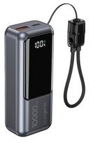 Gembird PB10-PD20-LCD-02 Kompaktiška greito įkrovimo išorinė baterija su LCD ekranu, 20 W, 10000 mAh, pilkos spalvos