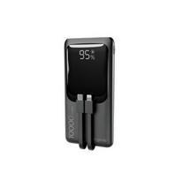 Gembird PB10-PD20-LCD-01 Greito įkrovimo išorinė baterija su integruotais laidais, 20 W, 10000 mAh, juoda