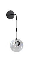 Šviestuvas sieninis Domoletti Bulb 2024114WB-CL, LED, 4000 °K, 0 x 10 W, skaidri sp. / juoda sp.