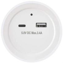 Naktinė lemputė EMOS 1x USB-C, 1x USB-A 5V 3.4A 0.3W