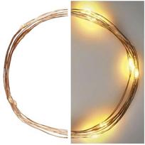 LED girlianda NANO 10 LED 0.9m 2xAA su taimeriu (šiltai balta šviesa)