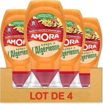 "Amora" alžyrietiškas padažas - čili ir keptų svogūnų skonis - 4 buteliukų po 250 g rinkinys
