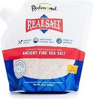 "Redmond Real Salt Fine Salt" druska, 454 g maišelis - gryna natūrali Jutos jūros druska, neapdorota, vidutinio grūdėtumo, turtinga mineralais