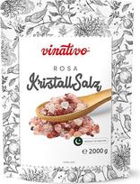 "vinativo" Rožinė kristalinė druska - rupi - 2 kg - aukščiausios kokybės - nerafinuota - daug mineralų turinti akmens druska - tinka malūnams - druskos asortimentas Pakistanas