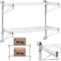 Royal Catering Dviguba sieninė vielinė lentyna, skirta iki 60 kg, 90 x 35 x 60 cm