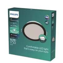 Montuojamas šviestuvas panelė PHILIPS Meson, įleidžiama, LED 16,5 W, 4000K, 1750lm, apvali, juodos s