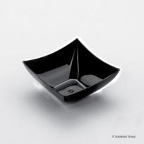 Vienkartiniai furšetiniai indeliai  SQUARE, PS,  juodi, 90 ml, 7 x 7 cm,  H 3,5 cm, 25 vnt.