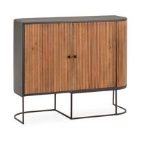 Natūralios spalvos iš mango masyvo šoninė spintelė 110x90x40 cm Curve – MOME