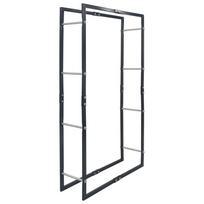 vidaXL Stovas malkoms, juodos spalvos, 80x25x150cm, plienas