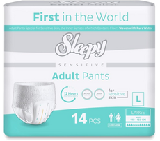 SLEEPY Sensitive Adult L sauskelnės-kelnaitės, 14 vnt.