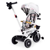 Triratukas vaikiškas vežimėlis su pasukama sėdyne, stumiama rankena ir stogeliu, ECOTOYS